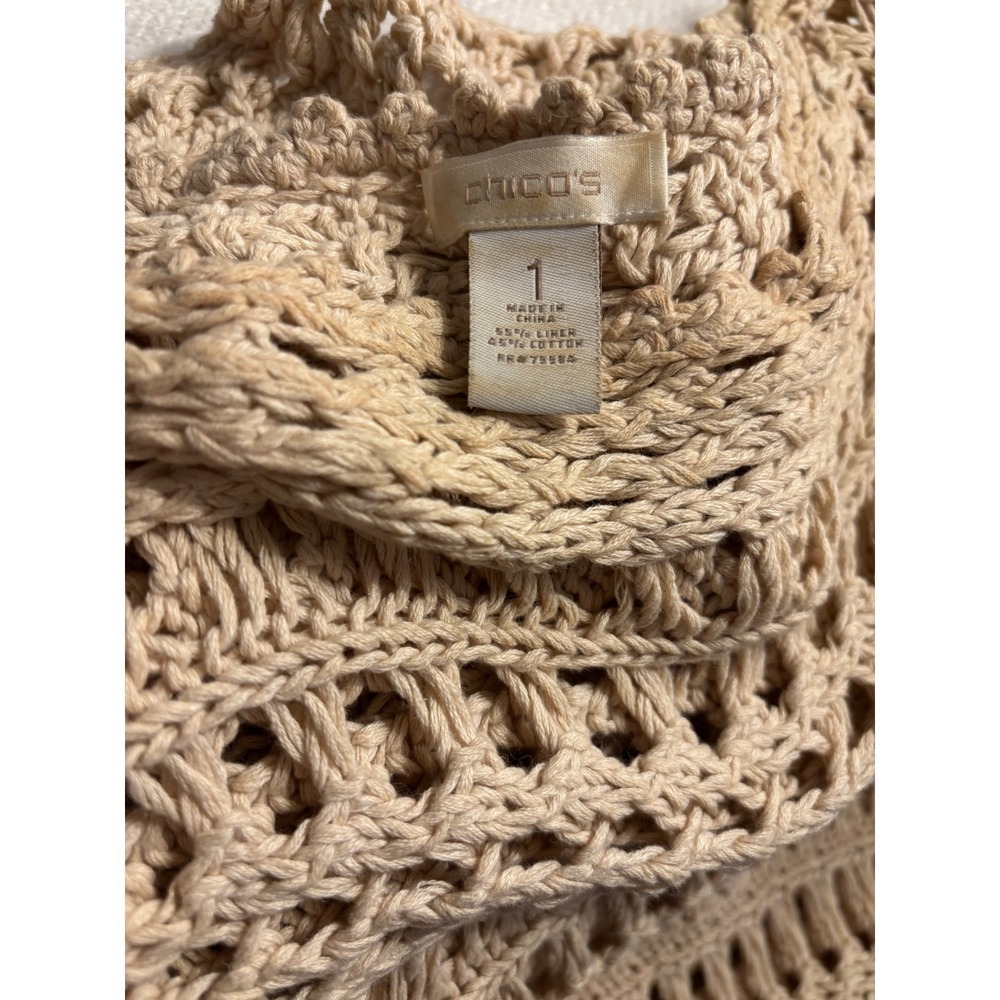 Chico's Crochet Linen Cotton Tunic Top – Size 1 (Equivalent to Medium/8-10) - Picture 2 of 4